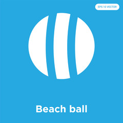 Sticker - Beach ball icon isolated on blue background