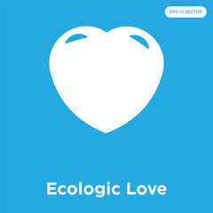 Wall Mural - Ecologic Love icon isolated on blue background