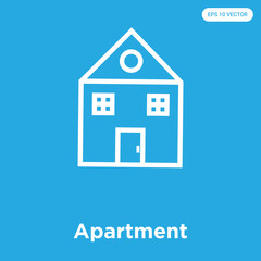 Wall Mural - Apartment icon isolated on blue background