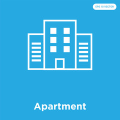 Wall Mural - Apartment icon isolated on blue background