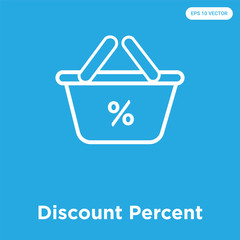 Wall Mural - Discount Percent icon isolated on blue background