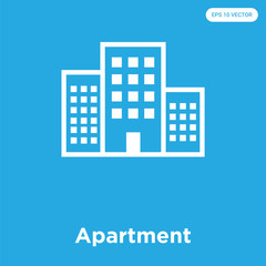 Wall Mural - Apartment icon isolated on blue background