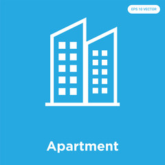 Wall Mural - Apartment icon isolated on blue background