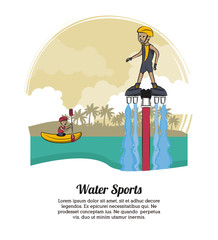 Water sports banner with information concept vector illustration graphic design