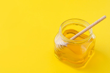 flower honey in glass jar