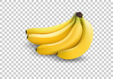 Realistic Illustration Bananas, 3d Vector Icons. Banana Isolated On White Background, Banana Icon