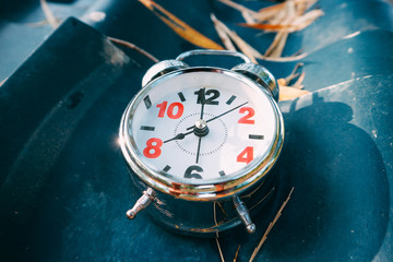 An Alarm Clock Set To 8 AM to Represent Time That People Going to Work