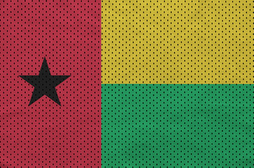 Wall Mural - Guinea Bissau flag printed on a polyester nylon sportswear mesh fabric with some folds