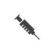 © alekseyvanin - Medical syringe vector icon. filled flat sign for mobile concept and web design. Syringe injection solid icon. Symbol, logo illustration. Pixel perfect vector graphics