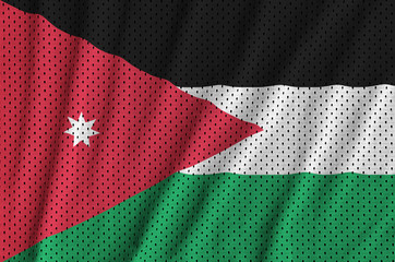 Wall Mural - Jordan flag printed on a polyester nylon sportswear mesh fabric with some folds