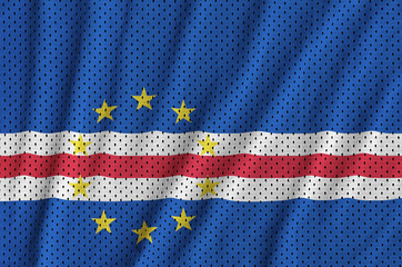 Poster - Cabo Verde flag printed on a polyester nylon sportswear mesh fabric with some folds