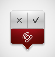 Wall Mural - Vector phone support web button