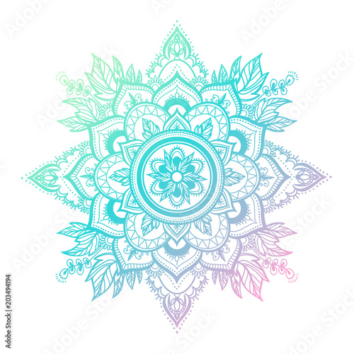 Download Round gradient mandala on white isolated background ...