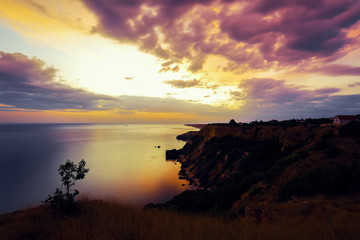 Wall Mural - Dramatic sunset at cape Fiolent