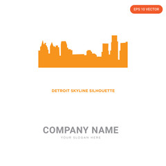 Wall Mural - detroit skyline company logo design