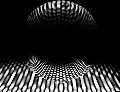 Glaskugel schwarz weiß