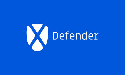 Poster - Defender X shield internet technology vector icon