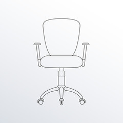 Wall Mural - Office chair line icon. Business furniture outline sign. Vector illustration.