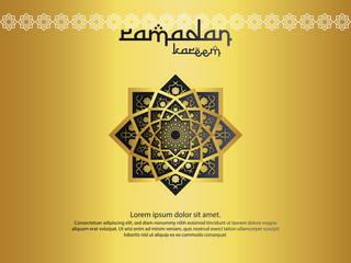 Sticker - abstract mandala ornament pattern element design with paper cut style for Ramadan Kareem islamic greeting. invitation Banner or Card Background Vector illustration.