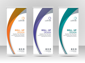 Roll up banner stand template design