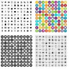 Poster - 100 business icons set vector in 4 variant for any web design isolated on white