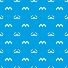 Poster - 3d glasses pattern vector seamless blue repeat for any use