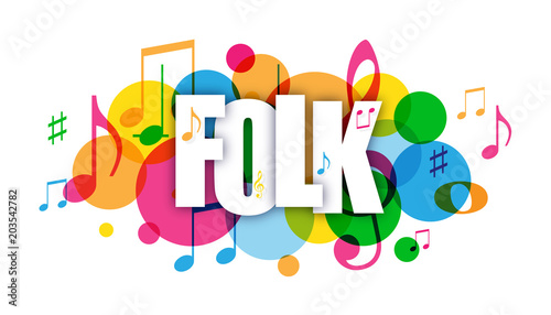 Fototapety Muzyka folk-colourful-vector-letters-icon
