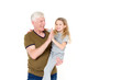© A Stock Studio - Man with a little girl. Father and daughter. Granddaughter and grandfather. A happy family.