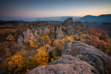Wall Mural - magnificent night view of the belogradchik rocks, bulgaria
