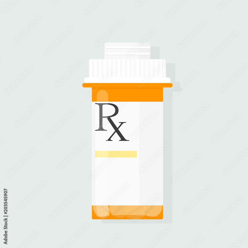 Prescription bottle vector. Clipart image isolated on white background ...