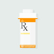 Prescription bottle vector. Clipart image isolated on white background