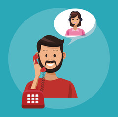 call center agent talking with customer on phone vector illustration graphic design