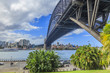 Aufnahme der Harbour Bridge in Sydney aus der Bodenperspektive fotografiert im März 2015