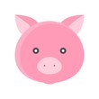 Pig face icon, flat design vector