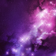 Wall Mural - pink and purple nebula