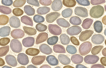 Wall Mural - Vector seamless texture pebbles, stonewall.