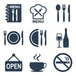 © Serhii - Restaurant icons set on white background.