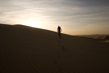 Poster - Walking on a sand dune