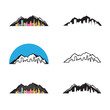 set of logo mountain city logo 