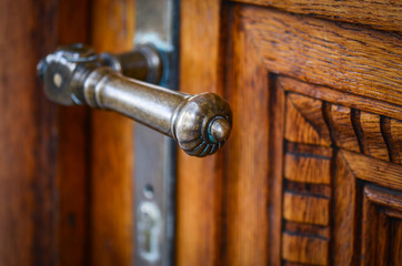 old doors close up view - on the historical streets of Italy