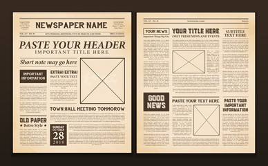 newspaper pages template vintage