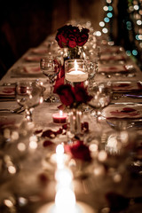 Wall Mural - Romantic Wine Glasses on Table Valentines