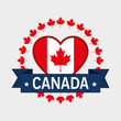 © Gstudio - canada flag with heart shape vector illustration design