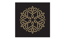 Beauty Elegant Mandala Ornament  Pattern Line Art Star And Heart Love Vector Logo