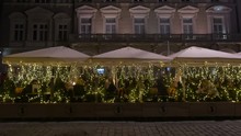 Sitting At An Outdoor Restaurant On Christmas In Krakow