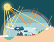 The greenhouse effect illustration infographic