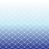 Fototapeta  - Seamless fishing net pattern on white and blue gradient background for summer, vector illustration