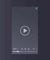 Wall Mural - video player interface, vector ui, vertical orientation