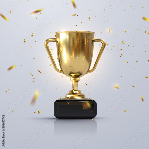 Cuadros en Lienzo Golden champion cup isolated on white background.