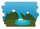 Fototapeta  - mountains with snow canadian scene vector illustration design